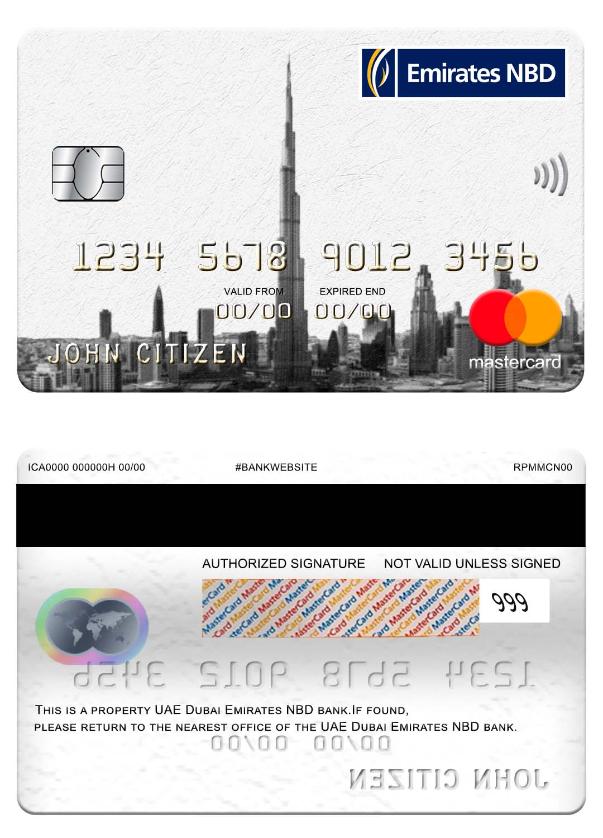 UAE Dubai Emirates NBD bank mastercard